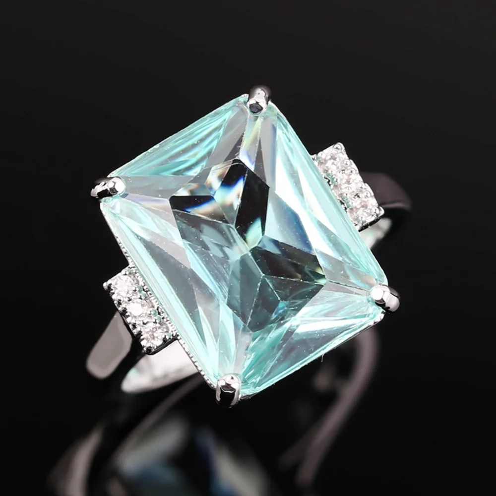 NEW AQUAMARINE S925 STERLING SILVER RING - Picture 2 of 4